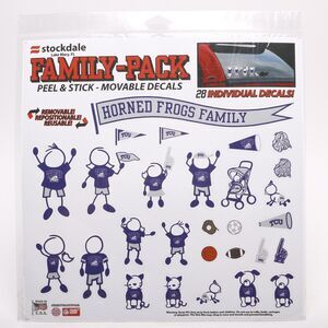 Lot of 8 NEW Texas Christian University TCU Horned Frogs Peel Stick Decals 28ct